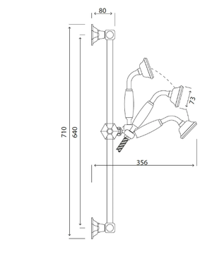 BIANCA - Shower wallbar with hand shower with hose by Park Avenue - view 3